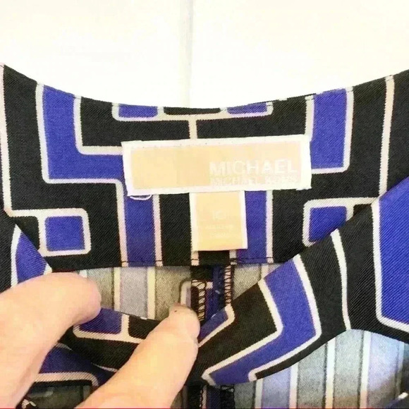 🌈 6/$60, Michael Kors, Mini Dress, Prpl/Blk/Crm, 10 - Picture 3 of 7